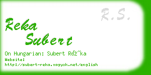 reka subert business card